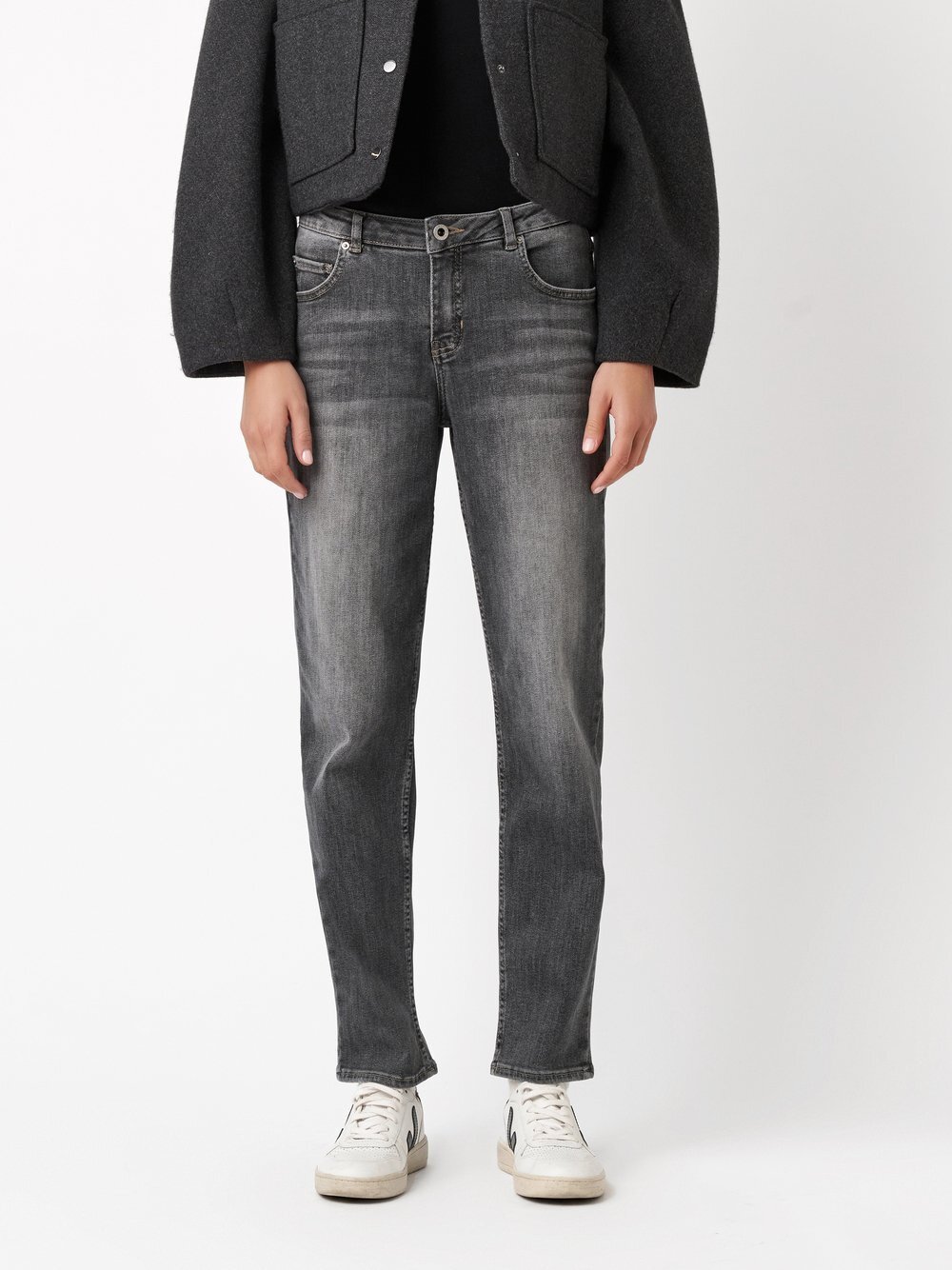 Rosner Jeans Damen Baumwolle grau meliert, 36-28