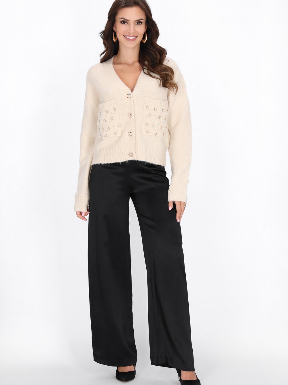 Faina Strickjacke Damen beige, XS/S