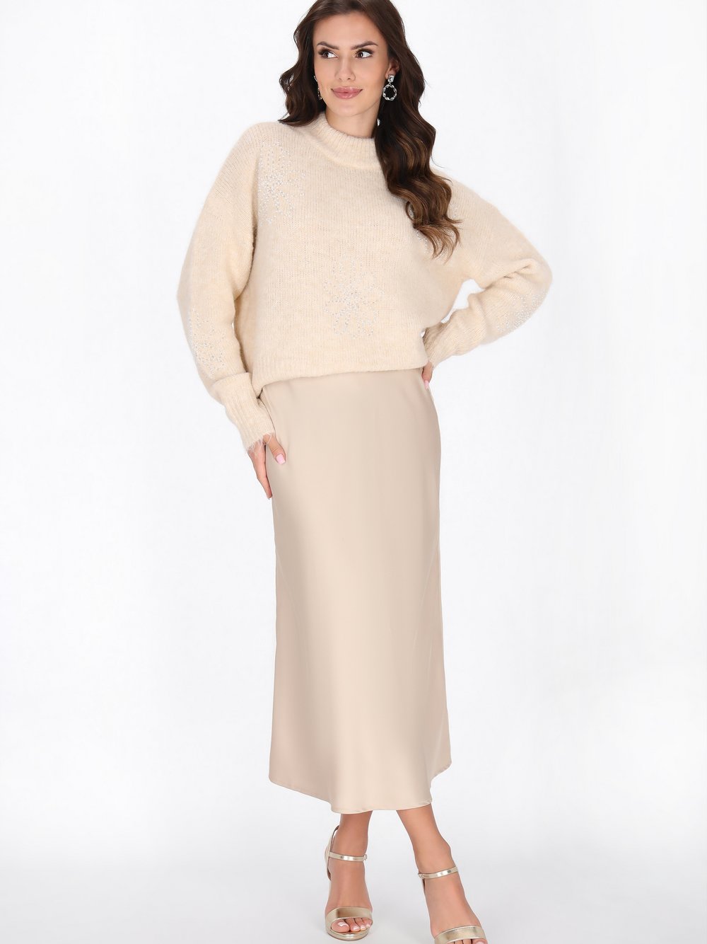 Faina Pullover Damen beige, XL/XXL