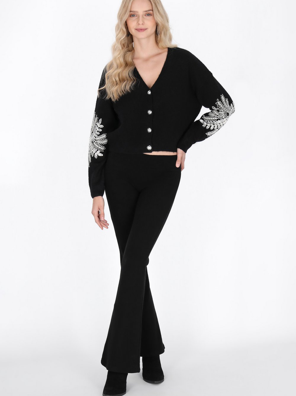 IZIA Strickjacke Damen schwarz, XS/S