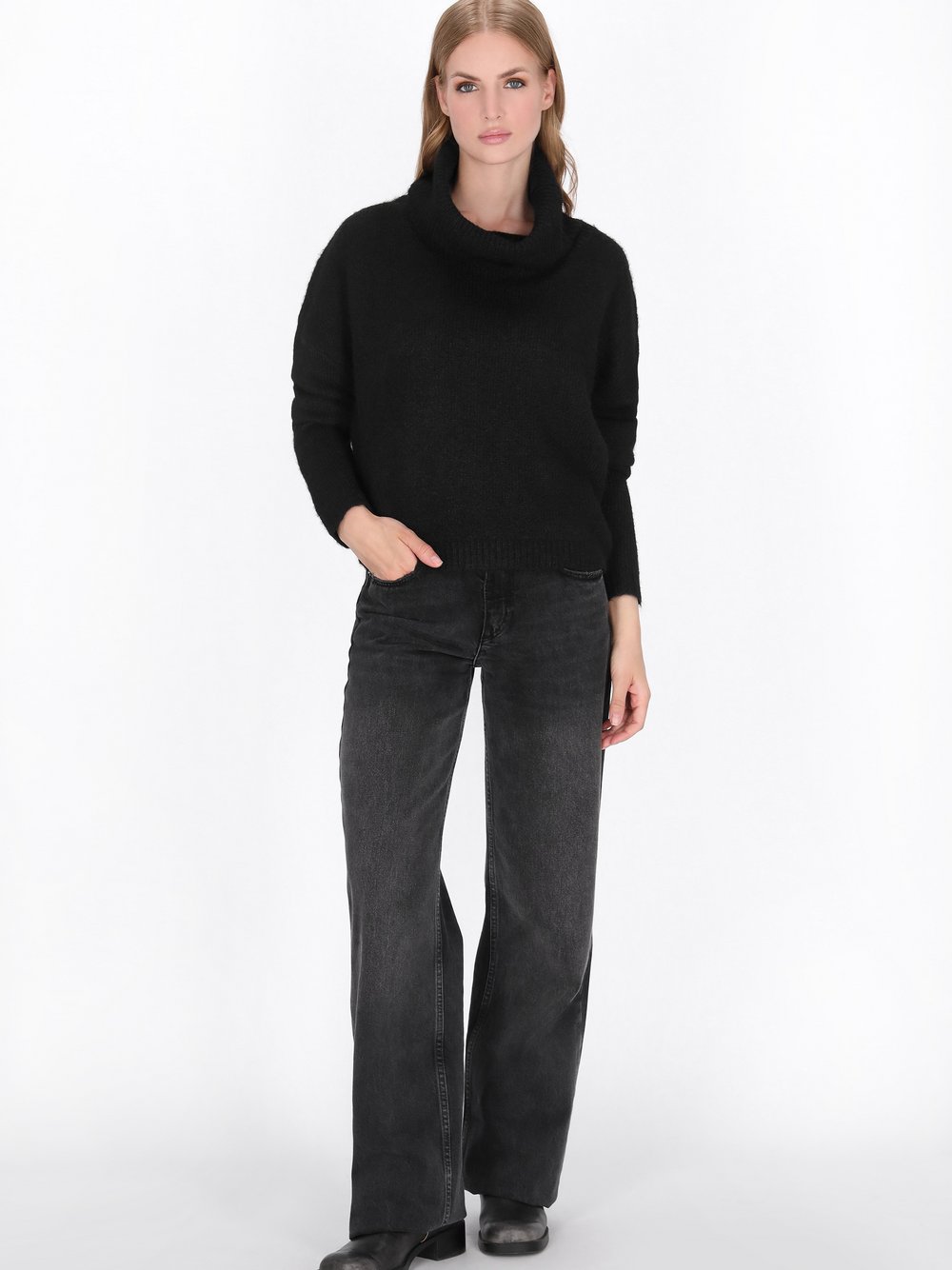 Dreimaster Pullover Damen schwarz, XL/XXL