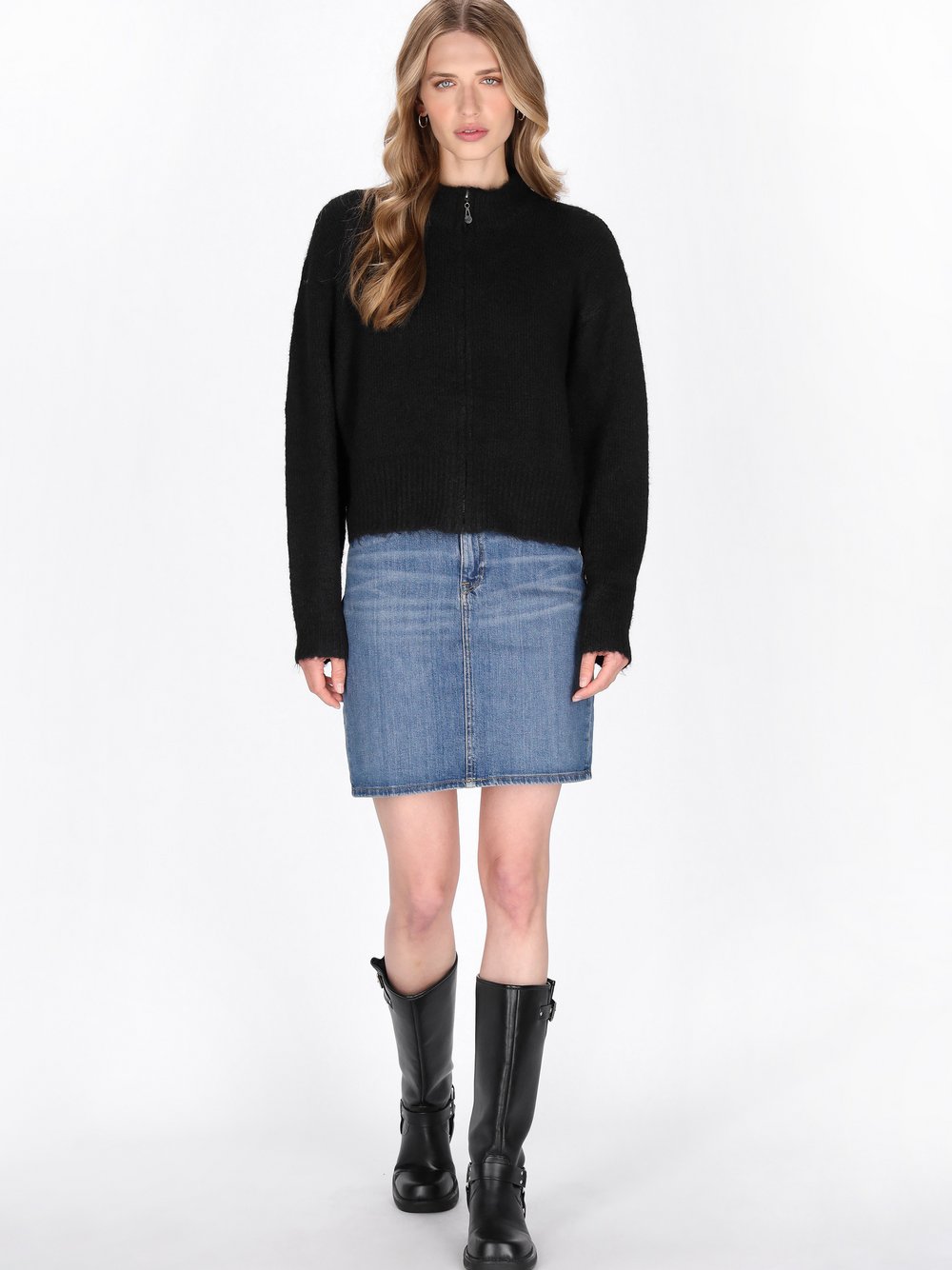 Dreimaster Strickjacke Damen schwarz, XL/XXL