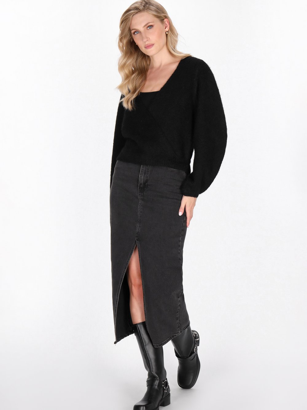 Dreimaster Strickjacke Damen schwarz, XL/XXL