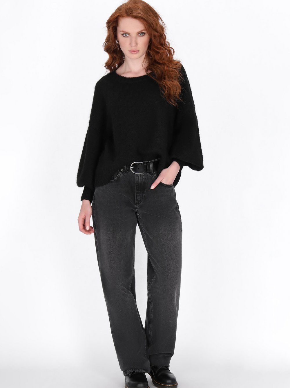 Dreimaster Pullover Damen schwarz, XS/S