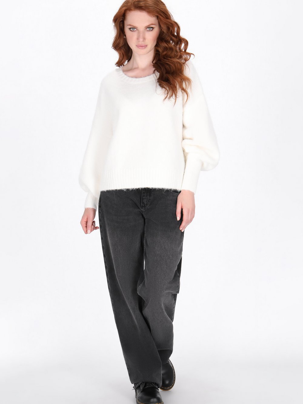 Dreimaster Pullover Damen weiß, XS/S