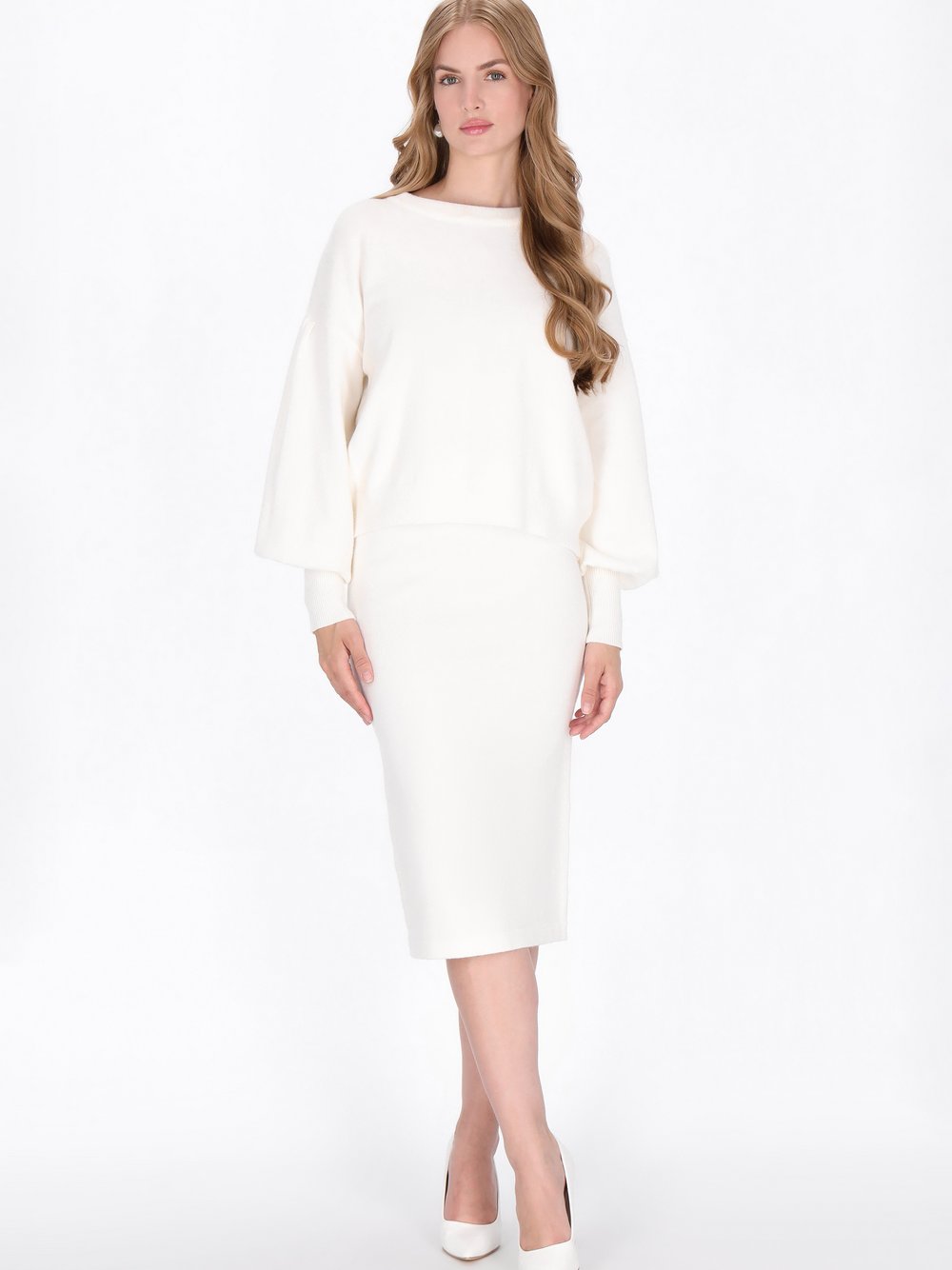 Dreimaster Pullover Damen Viskose weiß, XL/XXL