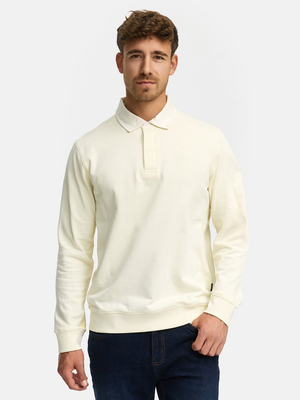 Indicode Sweatshirt Herren Baumwolle gelb bedruckt, M