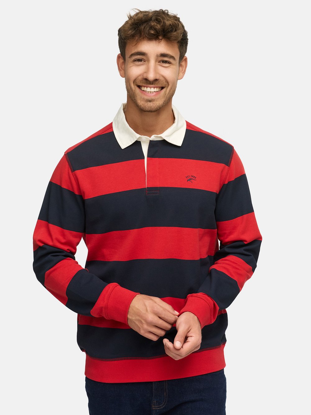 Indicode Langarmshirt Herren Baumwolle mehrfarbig gestreift, M