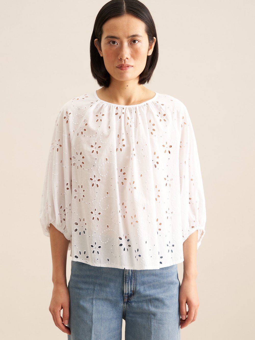 Thumbnail - Seidensticker Shirtbluse Damen Baumwolle weiß gemustert, 34