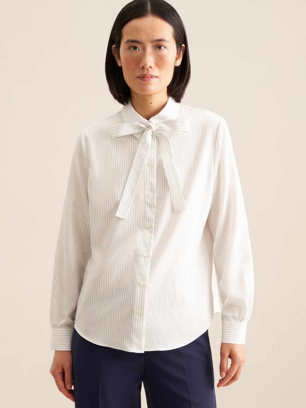 Thumbnail - Seidensticker Hemdbluse Damen weiß gestreift, 48