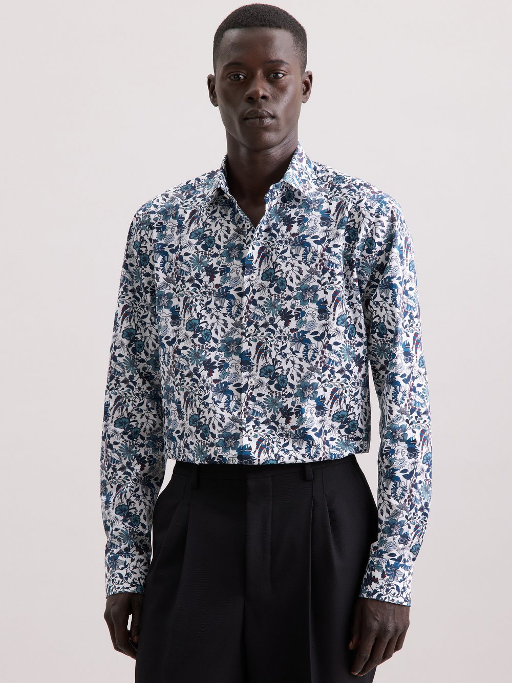 Seidensticker Business Hemd Herren Regular Fit Baumwolle grün gemustert, 40