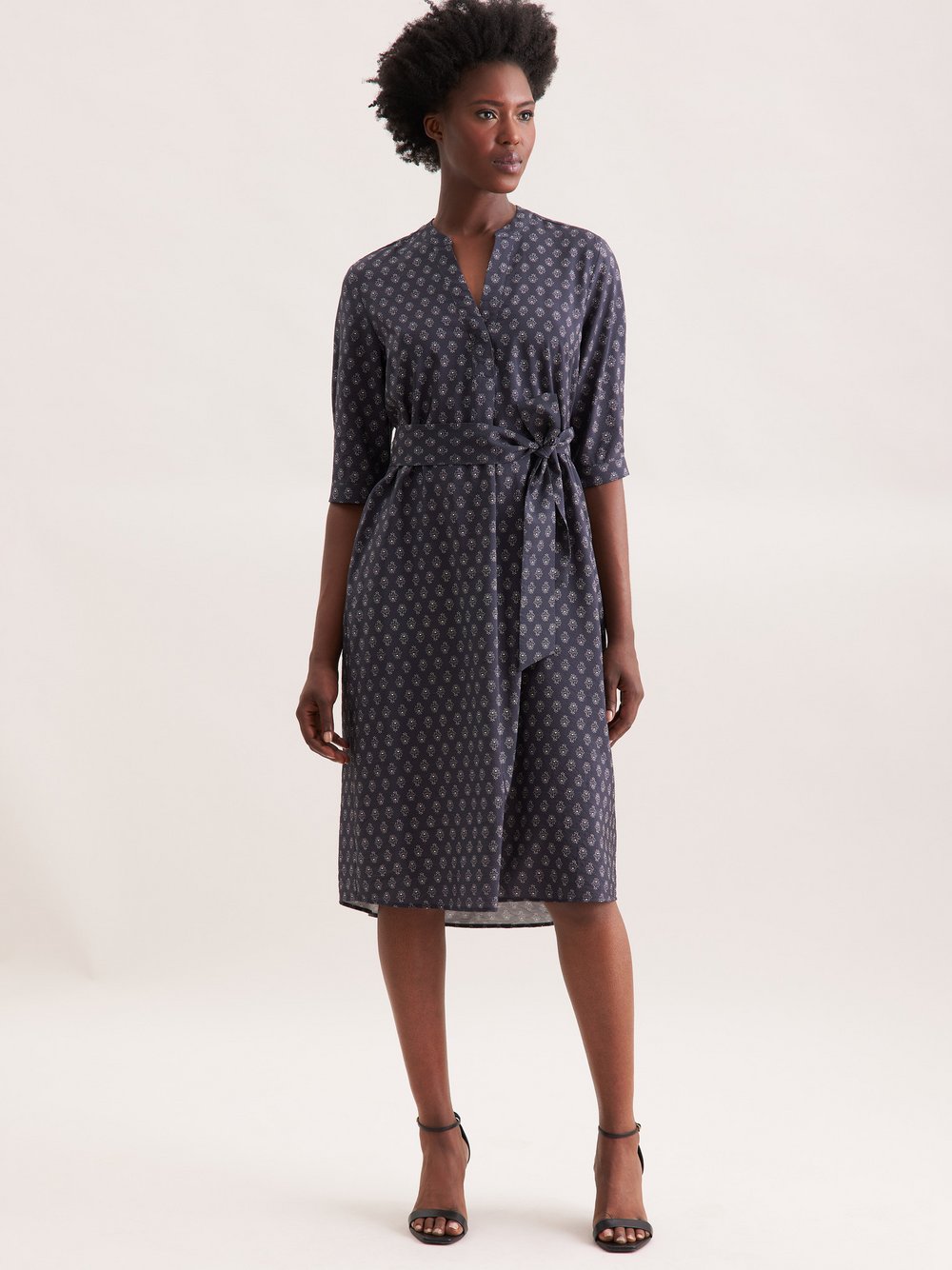 Seidensticker Kleid Damen Viskose grau bedruckt, 34