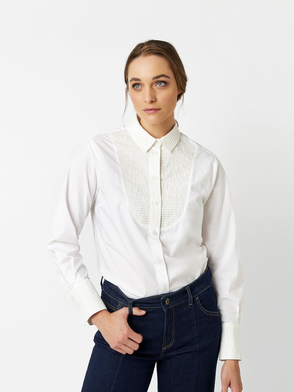 TONI Bluse Damen Baumwolle weiß, 36