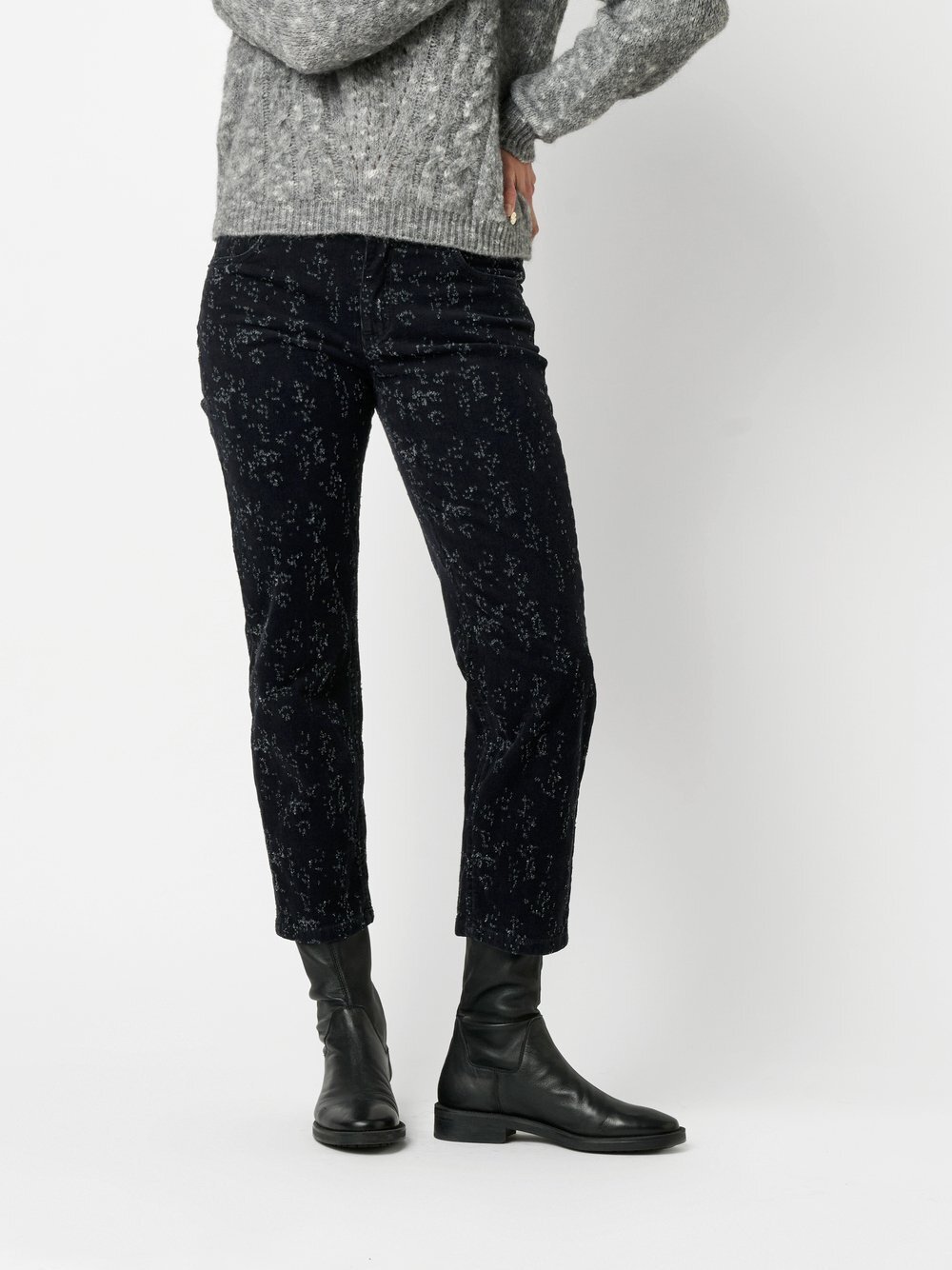 Thumbnail - TONI Hose Damen Baumwolle schwarz gemustert, 44