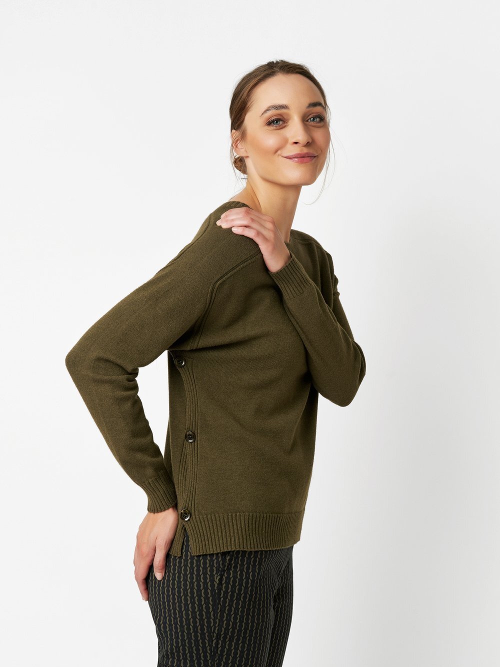 TONI Strickpullover Damen Viskose grün, XL