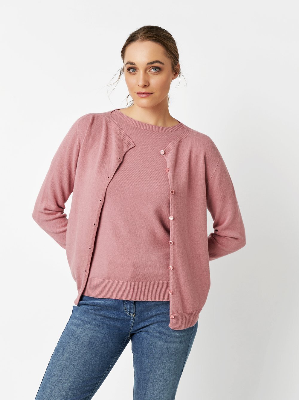 TONI Strickjacke Damen Viskose rosa, L