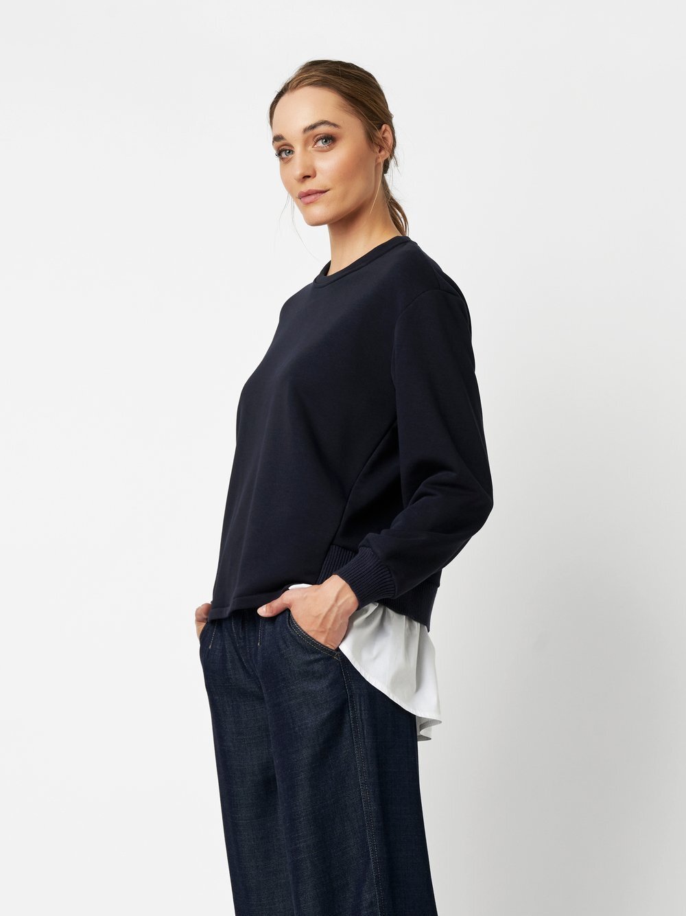 TONI Strickpullover Damen Baumwolle blau, S