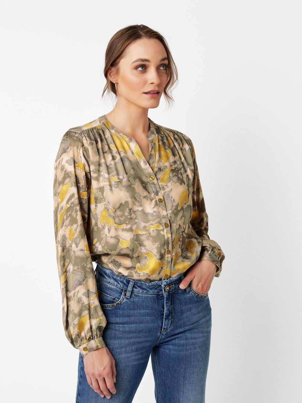 TONI Bluse Damen Viskose mehrfarbig gemustert, 46