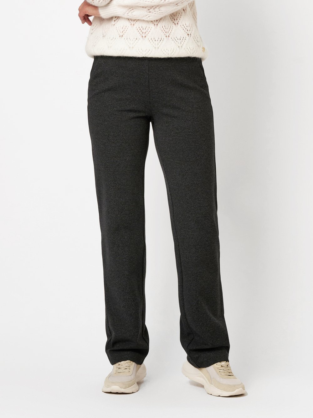Thumbnail - Relaxed Hose Damen Viskose schwarz meliert, 36