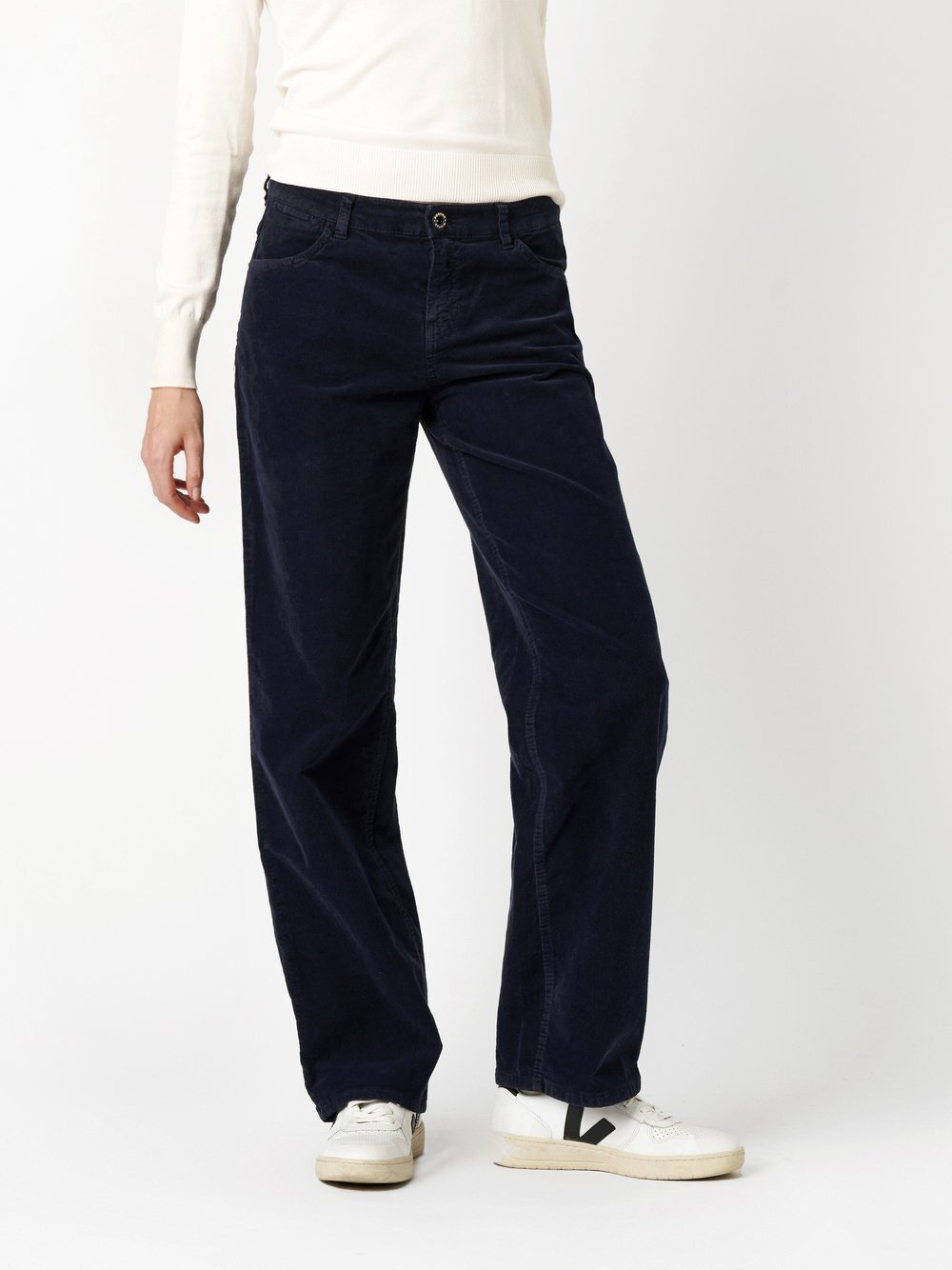 Rosner Hose Damen Baumwolle blau gemustert, 34-32