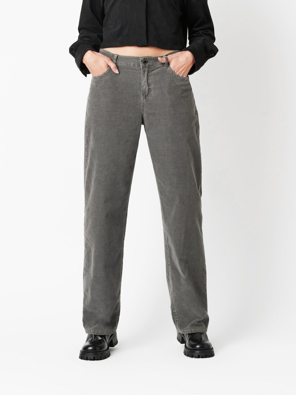 Rosner Hose Damen Baumwolle grau, 34-32