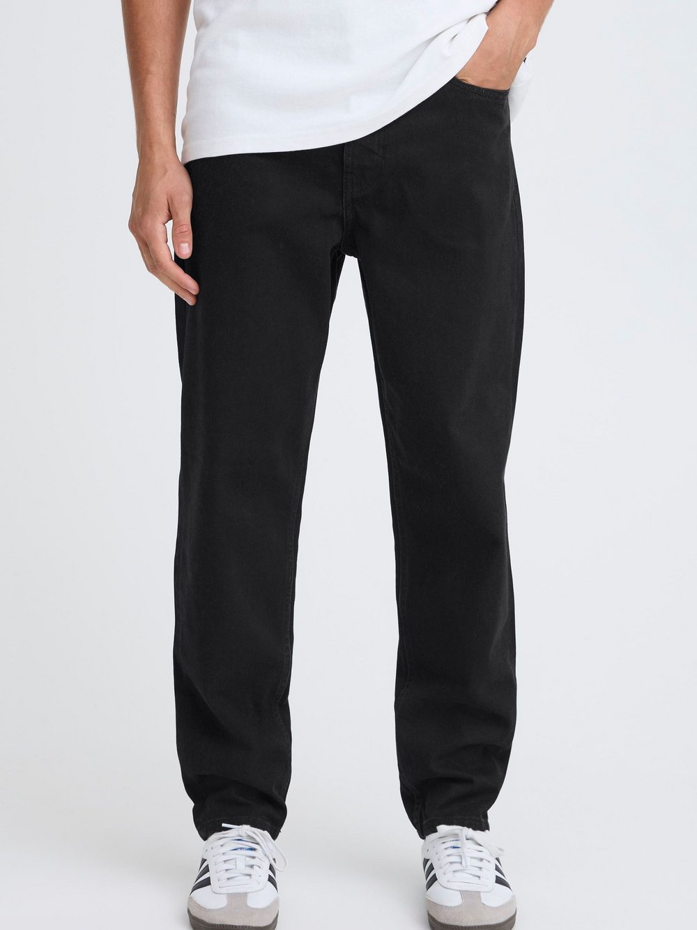 Solid Tapered-fit-Jeans Herren Baumwolle schwarz, 31-30