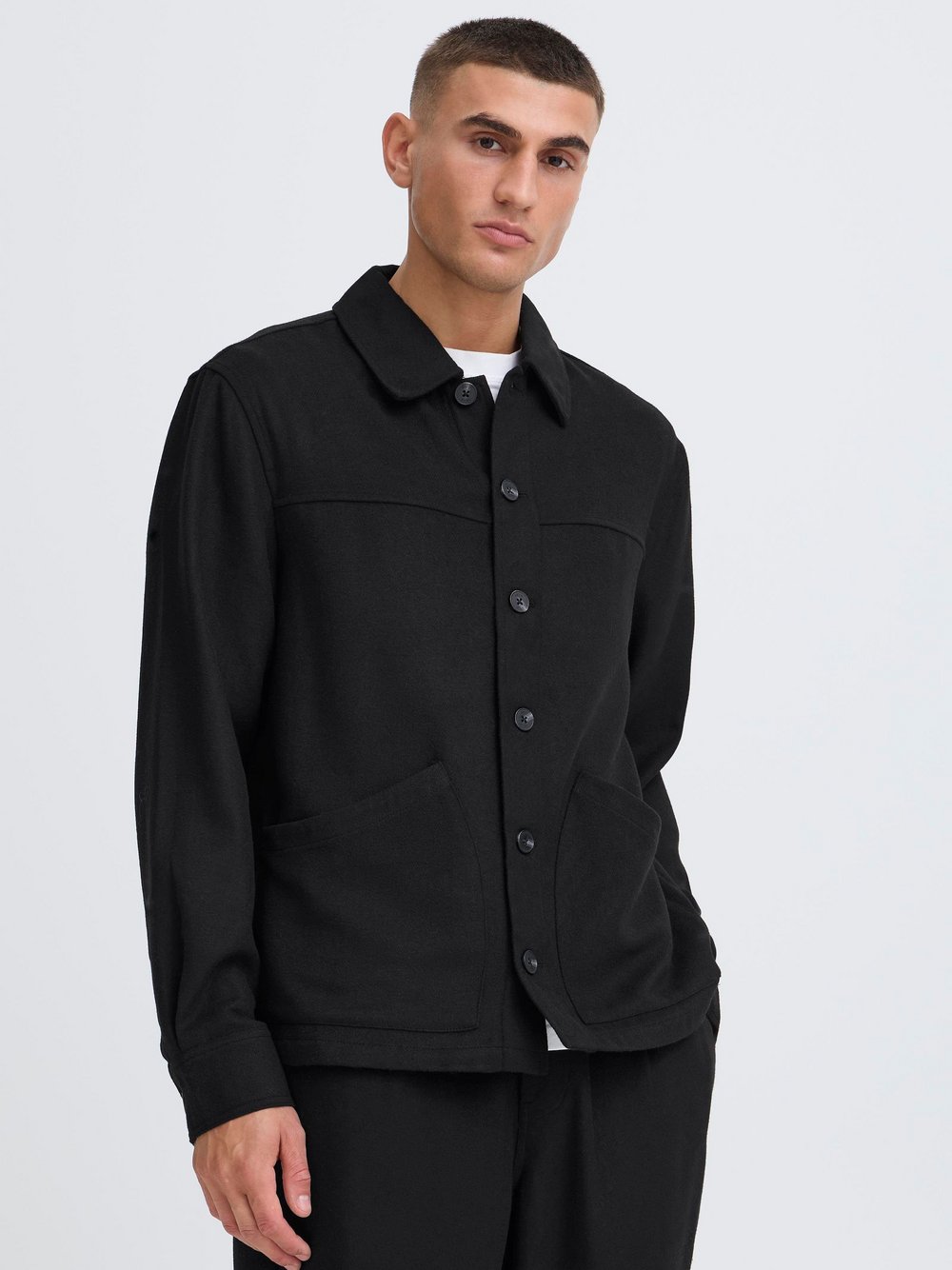Solid Hemdjacke Herren schwarz, M