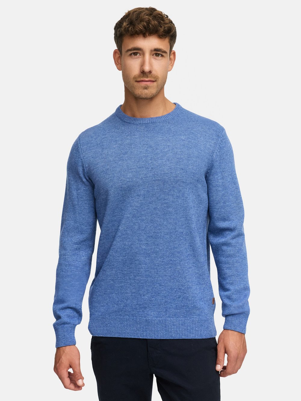 Indicode Strickpullover Herren Feinstrick blau, XL