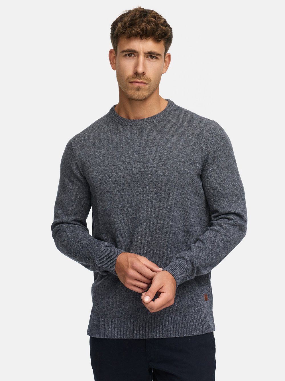 Thumbnail - Indicode Strickpullover Herren Feinstrick grau, XXL