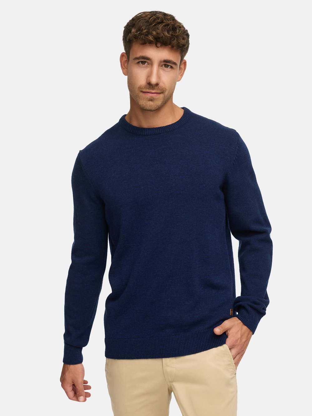 Thumbnail - Indicode Strickpullover Herren Feinstrick blau, XXL
