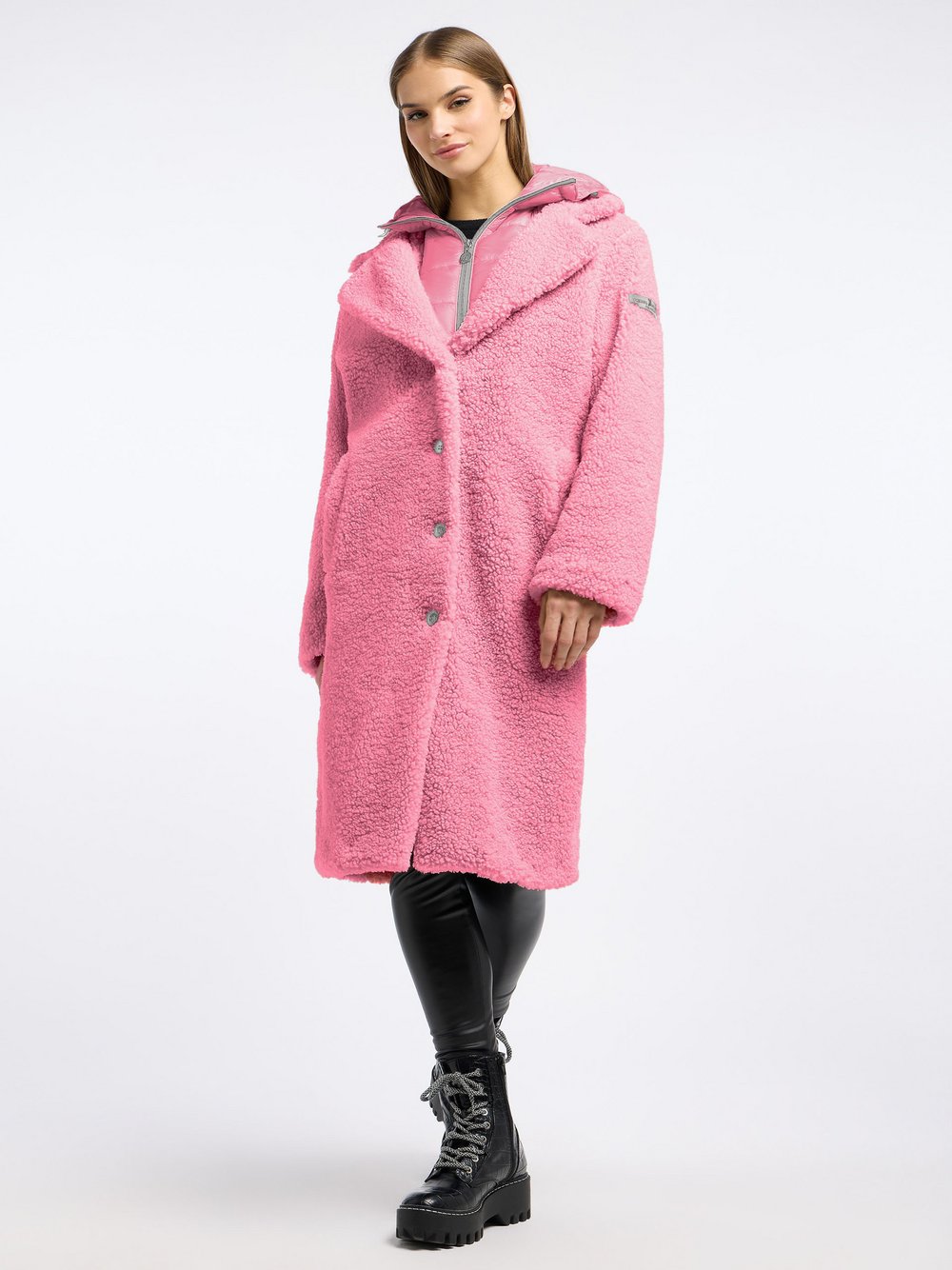 Frieda & Freddies Fellimitatmantel Damen rosa gemustert, 34