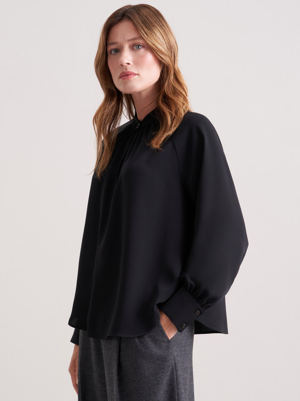 Thumbnail - Seidensticker Stehkragenbluse Damen schwarz, 36