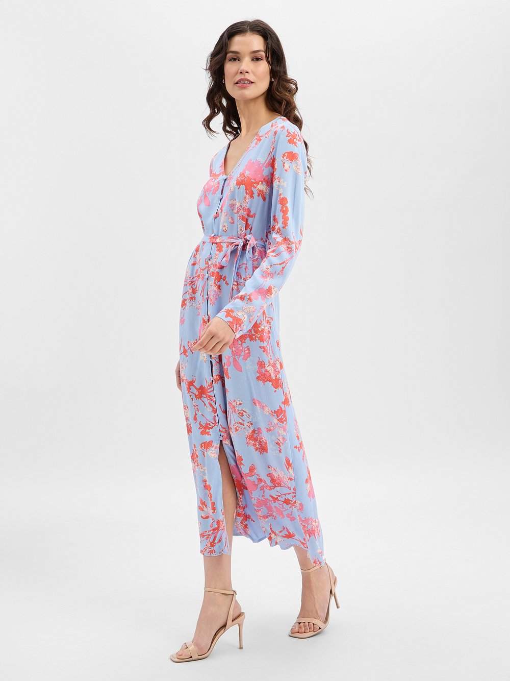 mbyM Blusenkleid Damen Viskose mehrfarbig gemustert, S