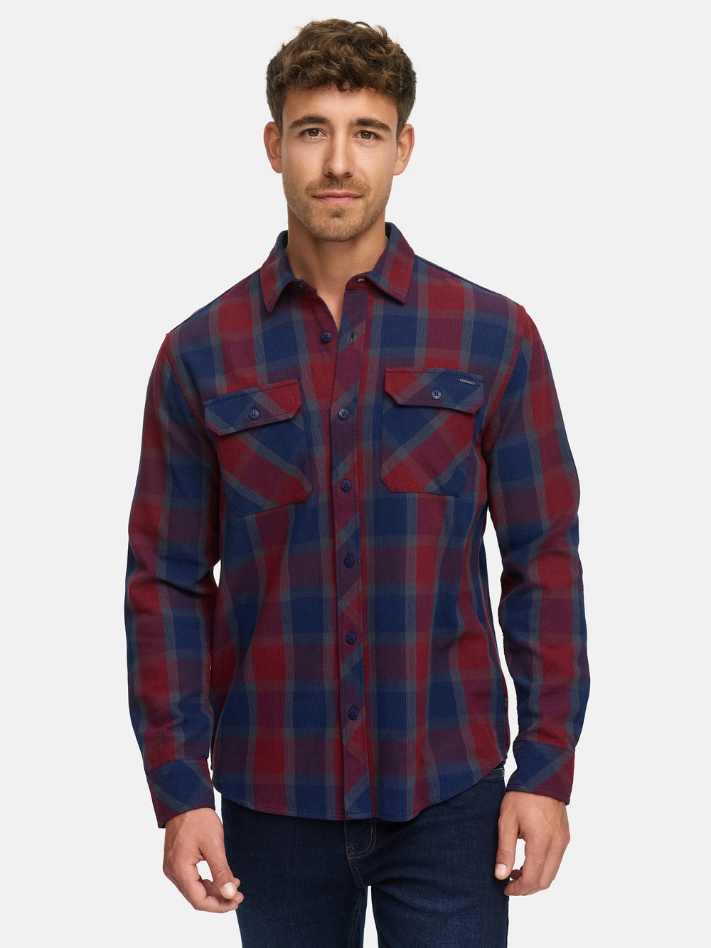 Indicode Hemd Herren Regular Fit Baumwolle rot kariert, XXL