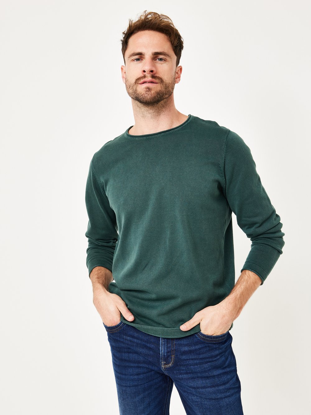 Thumbnail - Paddock`s Pullover Herren Baumwolle grün, M