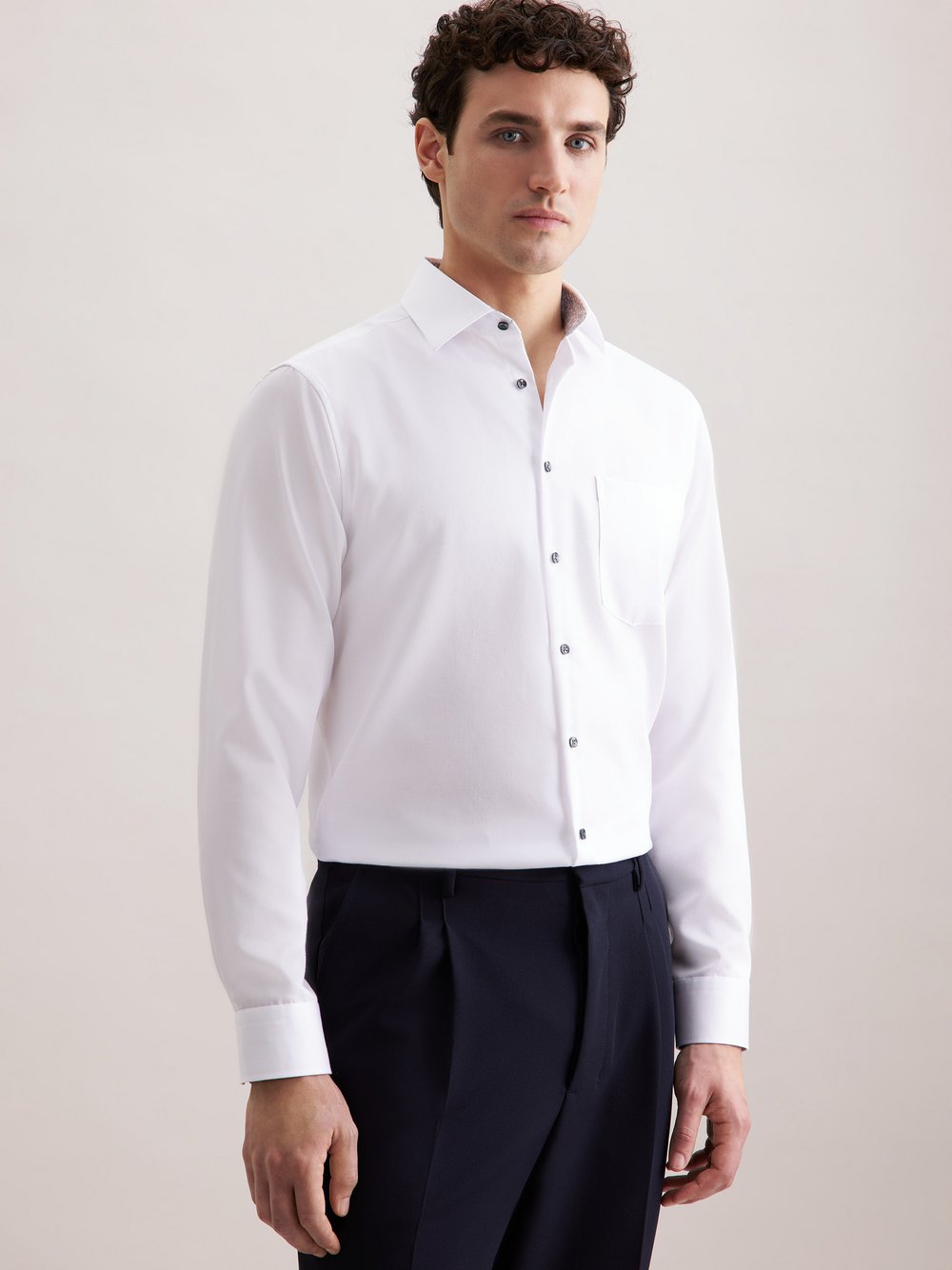 Seidensticker Business Hemd Herren Regular Fit Baumwolle weiß, 48