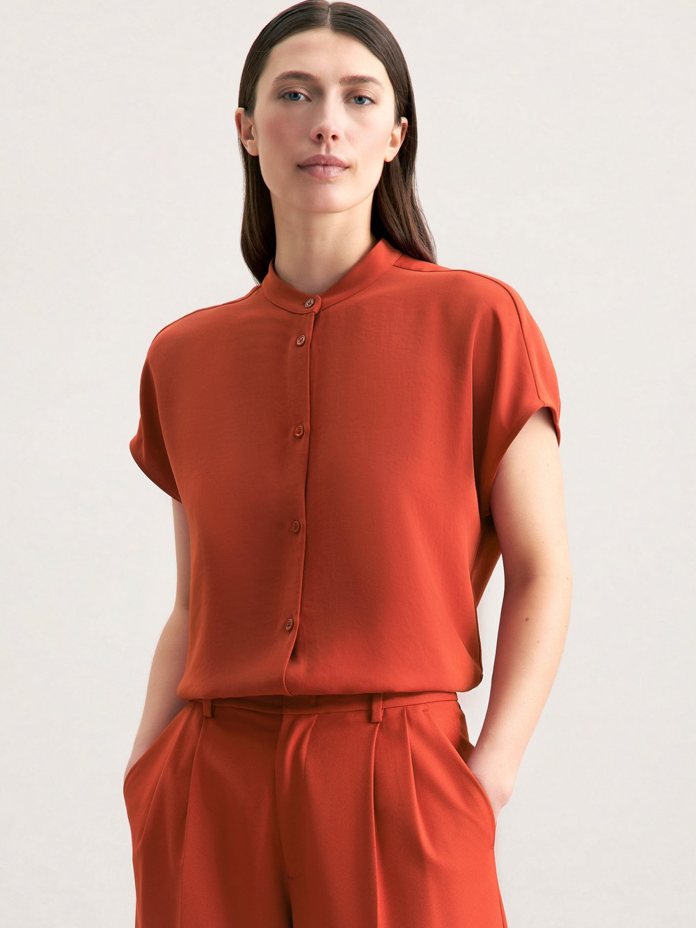 Seidensticker Stehkragenbluse Damen rot, 40