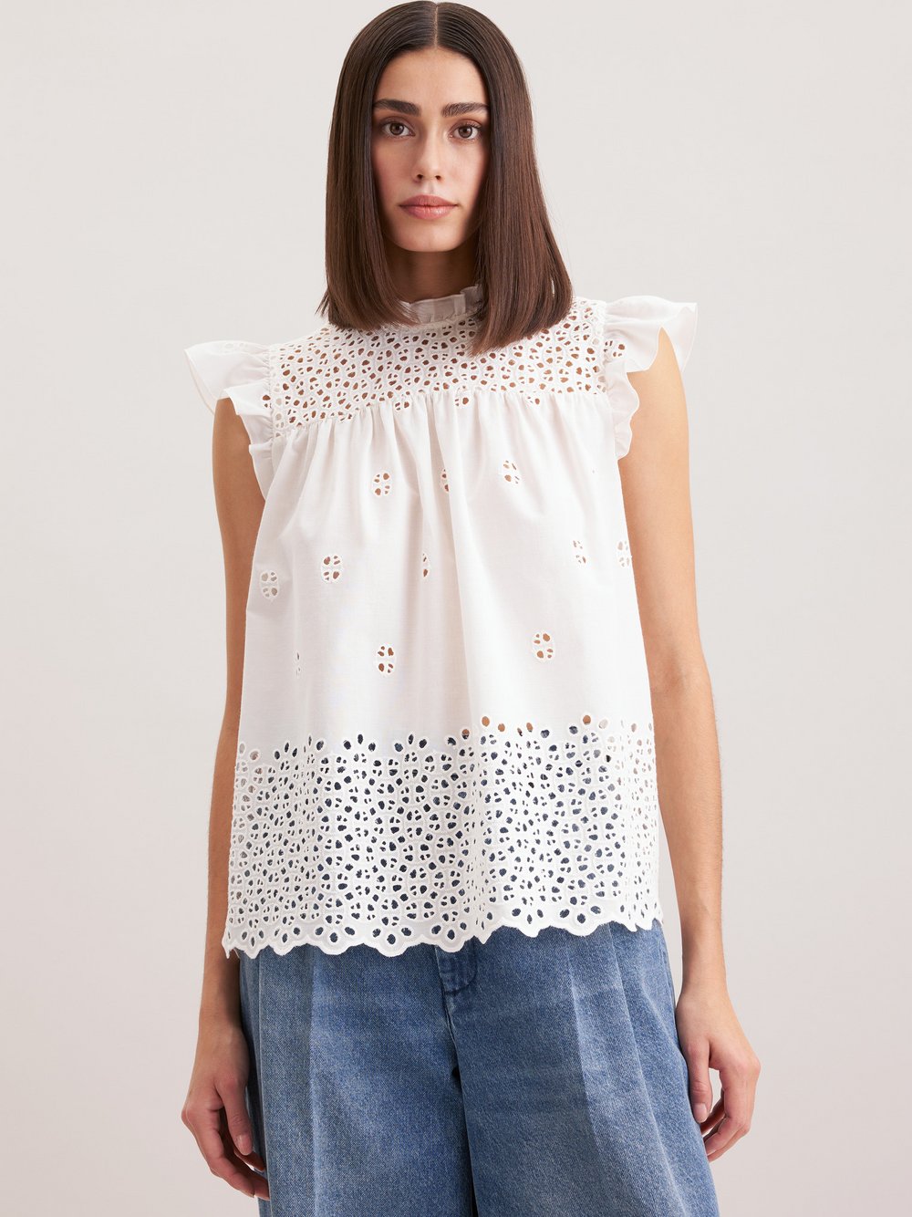 Thumbnail - Seidensticker Shirtbluse Damen Baumwolle beige gemustert, 40