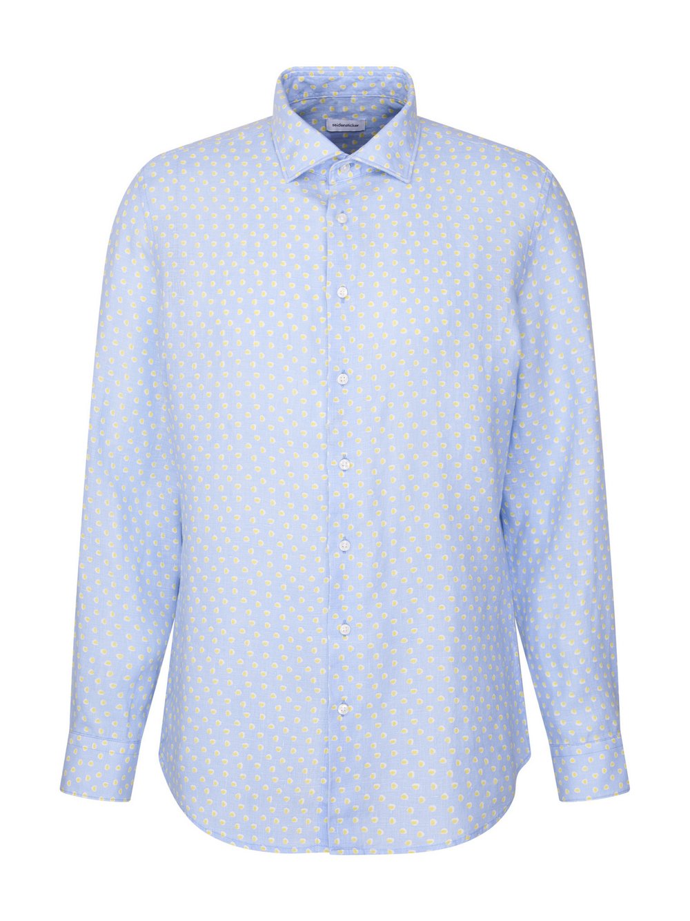 Thumbnail - Seidensticker Business Hemd Herren Slim Fit Leinen blau bedruckt, 42