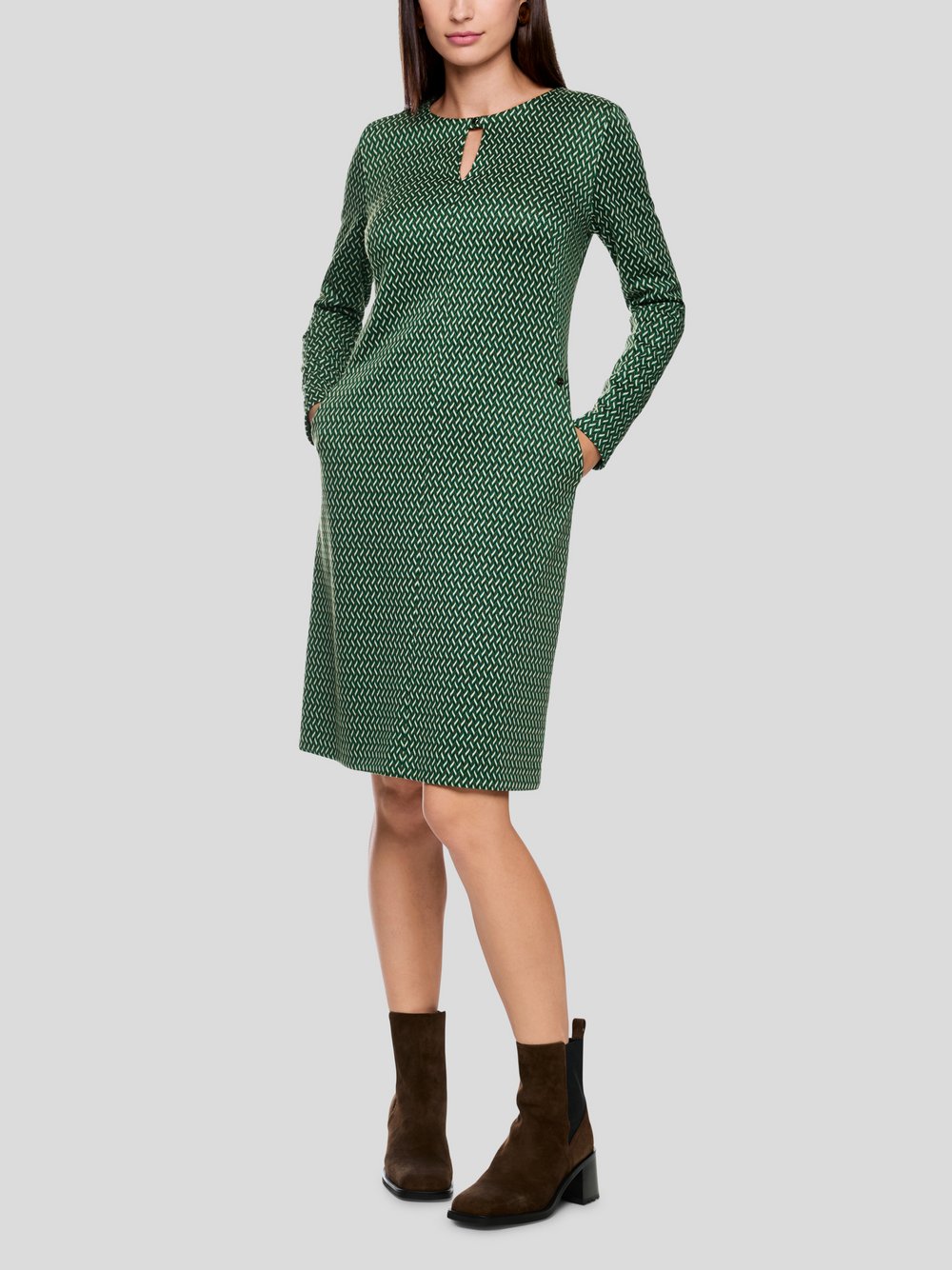 Thumbnail - Marc Cain Kleid Damen grün gemustert, 42