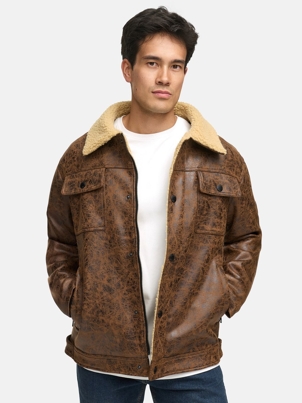 Thumbnail - Indicode Übergangsjacke Herren braun gemustert, L