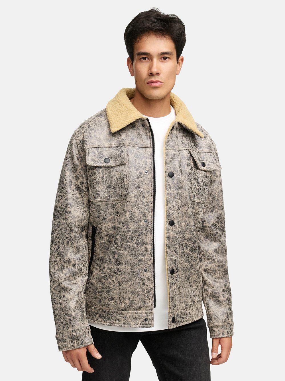 Indicode Übergangsjacke Herren grau gemustert, L
