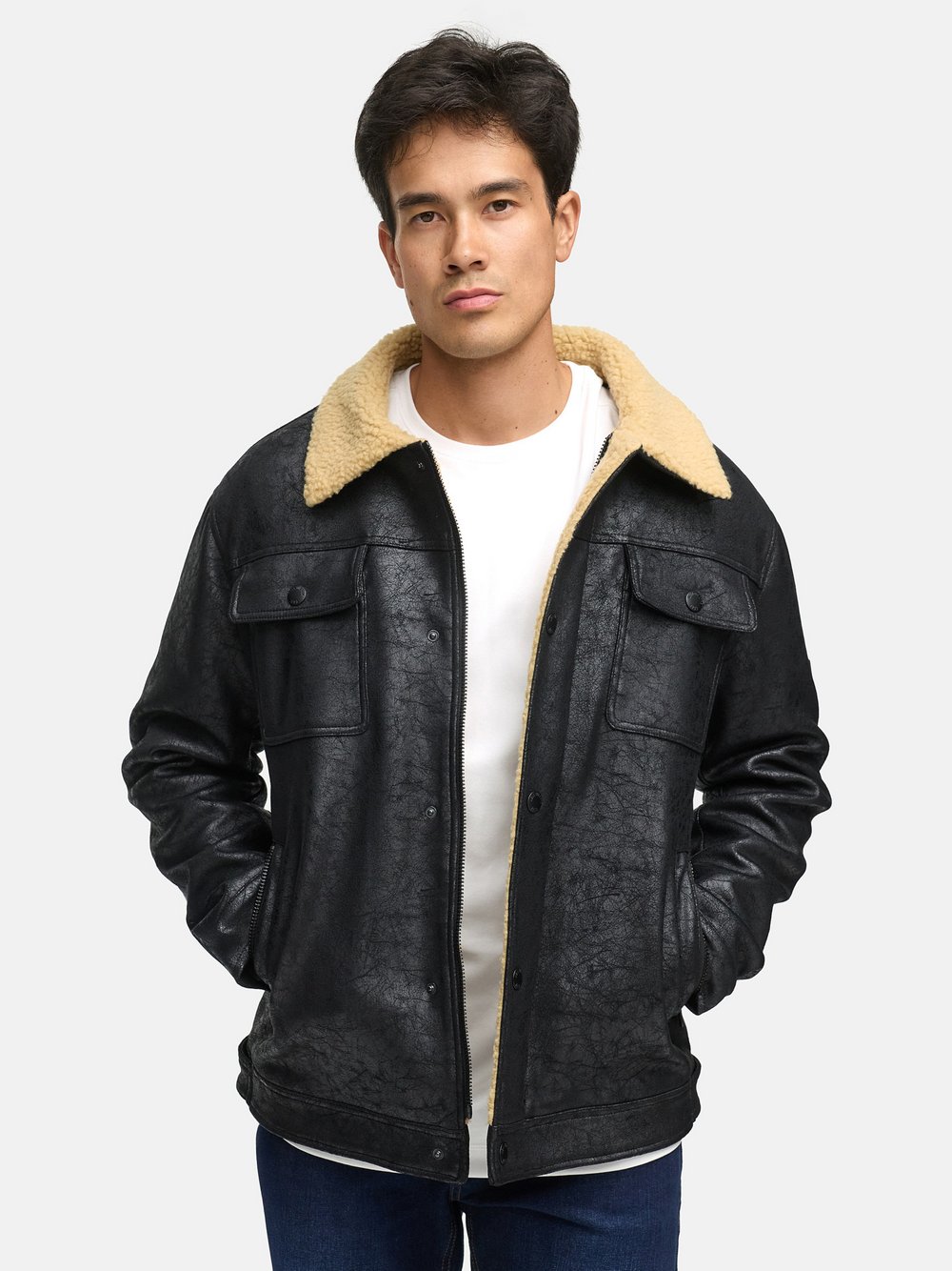 Indicode Übergangsjacke Herren schwarz gemustert, XL