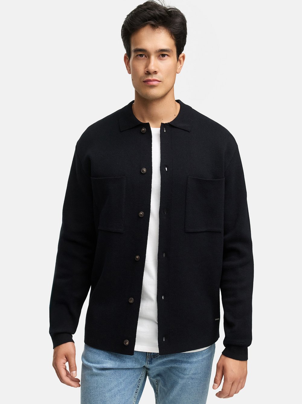 Indicode Strickjacke Herren Baumwolle schwarz, S