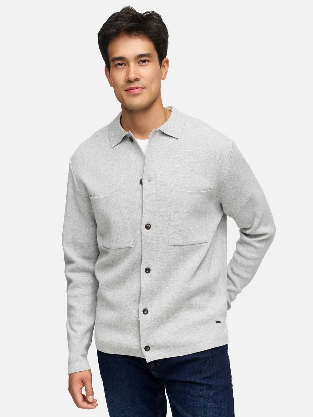 Indicode Strickjacke Herren Baumwolle grau, S