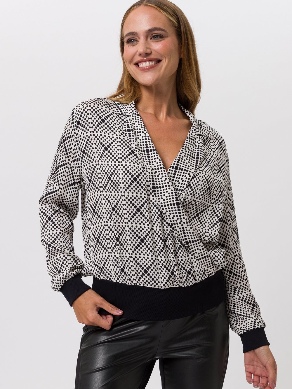 TUZZI Bluse Damen Viskose schwarz gemustert, 44