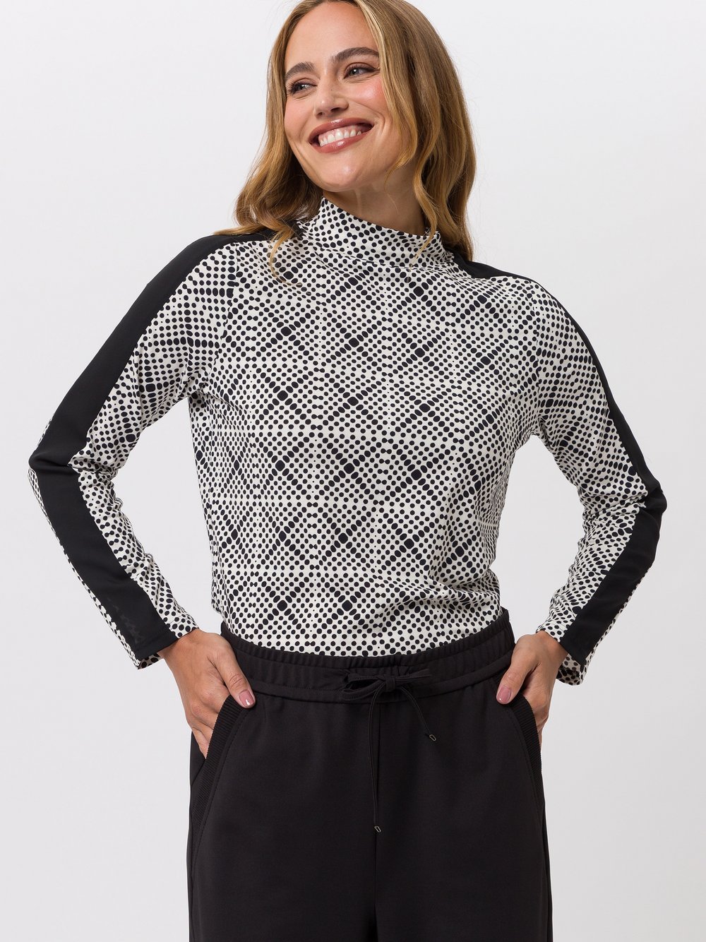 TUZZI Shirt Damen Modal schwarz gepunktet, 48