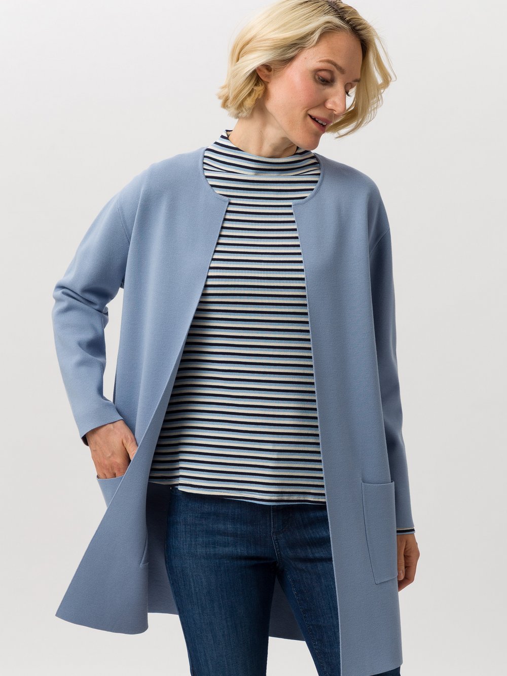 Frank Walder Strickjacke Damen Viskose blau, 40