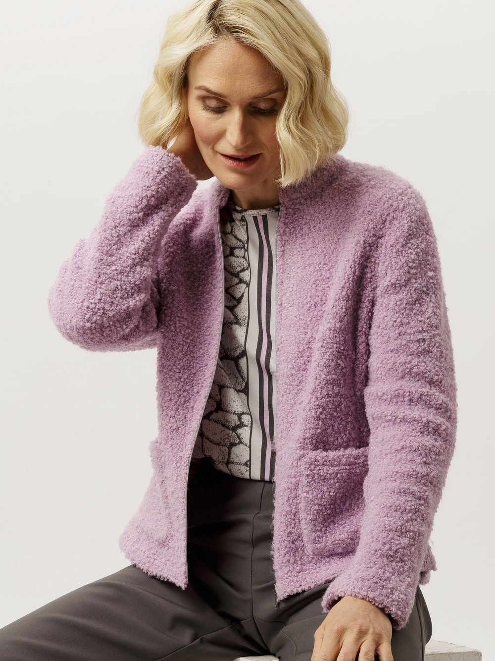 Frank Walder Strickjacke Damen Viskose lila, 36