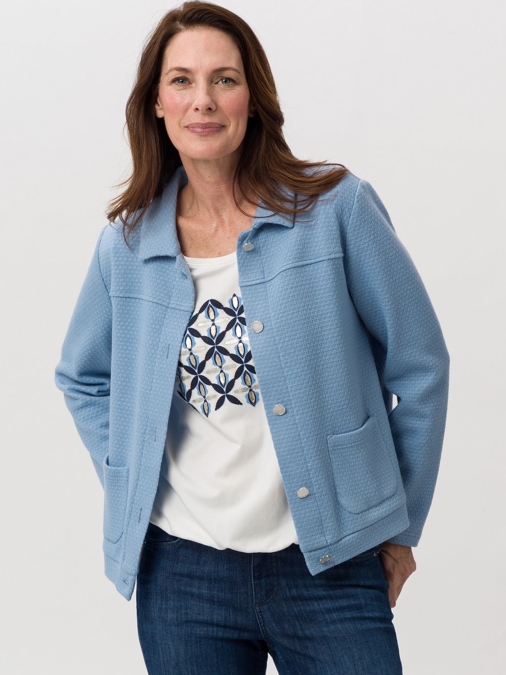 Frank Walder Strickblazer Damen blau, 42